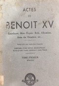Actes De Benoit XV