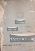 Form and style in thesis writing