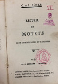 Recueil de Motets Pour Communautés et Paroisses
