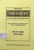 Thông điệp Spe Salvi về niềm hy vọng Kitô Giáo